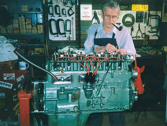 'Uncle' Pete Molloy - nearly finished the Austin Healey 3000 BJ8 (high dipstick) engine